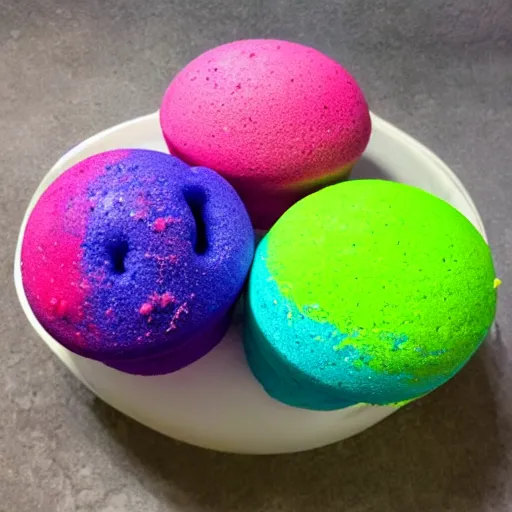 Prompt: a rainbow bath bomb