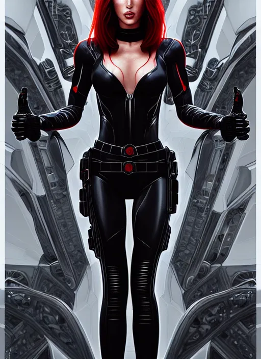 Image similar to symmetry!! gantz portrait of megan fox as black widow, unholy, intricate, highly detailed, dynamic lighting, digital art, digital painting, artstation, terence nielsen, sharp focus, illustration, art by artgerm and greg rutkowski and moebius, 8 k