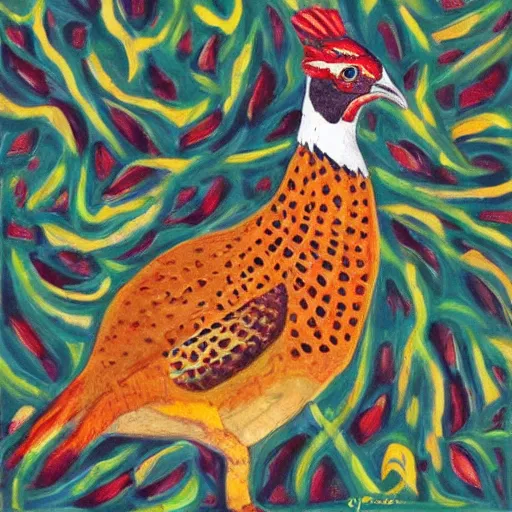 Prompt: pheasant , by lily seika jones Instagram, by rivuletpaper art,