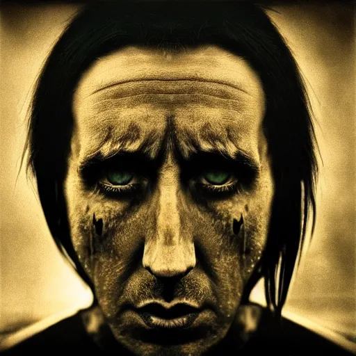 Image similar to portrait of trent reznor with long hair as a zombie by lee jeffries, award winning, sony a 7 r