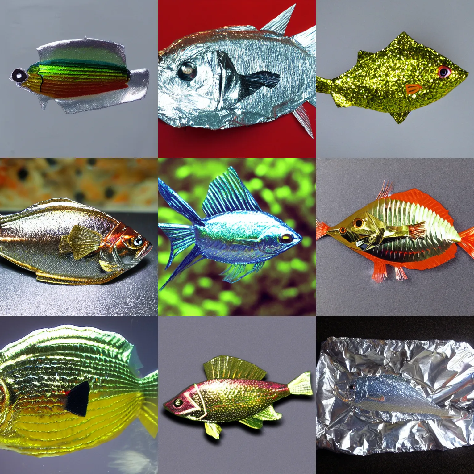 Prompt: tinfoil barb fish