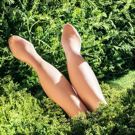 Image similar to womanlegs in the swimming pool with some trees in the garden