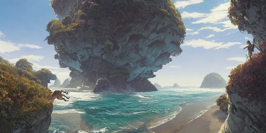 Image similar to highly detailed vanishing - point of a gleaming archipelago made of quartz in gta v, stephen bliss, unreal engine, fantasy art by greg rutkowski, loish, rhads, ferdinand knab, makoto shinkai and lois van baarle, ilya kuvshinov, rossdraws, tom bagshaw, global illumination, radiant light, detailed and intricate environment