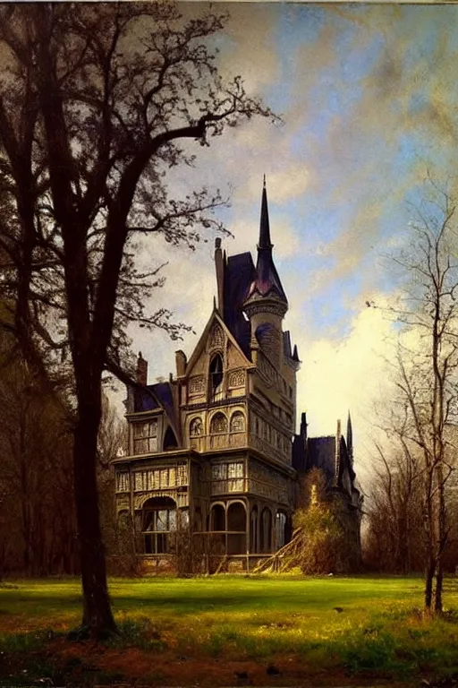 Prompt: ( ( ( ( ( ( ( ( ( ( ( victorian genre painting of a fairy tale gothic revival castle ) ) ) ) ) ) ) ) ) ) ) painted by solomon joseph solomon and richard schmid and jeremy lipking!!!!!!!!!!!!!!!!!!!!!!!!!!!!