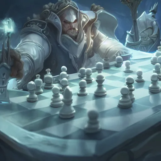 Prompt: a white chess pawn piece, chess, chess game, chess, chess, chess game, battlefield background, bright art masterpiece artstation. 8 k, sharp high quality artwork in style of jose daniel cabrera pena and greg rutkowski, concept art by tooth wu, blizzard warcraft artwork, hearthstone card game artwork, chess pawn