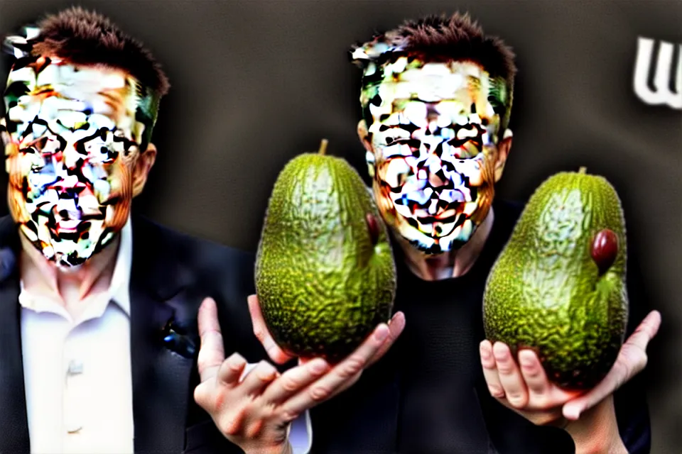 Prompt: bizarre elon musk as an avocado