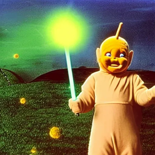 Image similar to obi wan kenobi in teletubbies