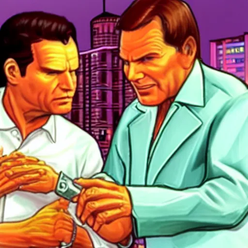 Image similar to kenneth copeland in grand theft auto vice city