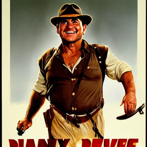 Image similar to danny devito as indiana jones original movie poster