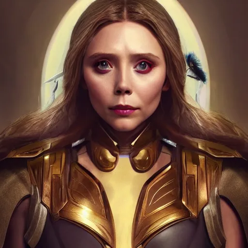 Prompt: elizabeth olsen as artemis!!!!!!, golden ratio!!!!!, centered, trending on artstation, 8 k quality, cgsociety contest winner, artstation hd, artstation hq, luminous lighting