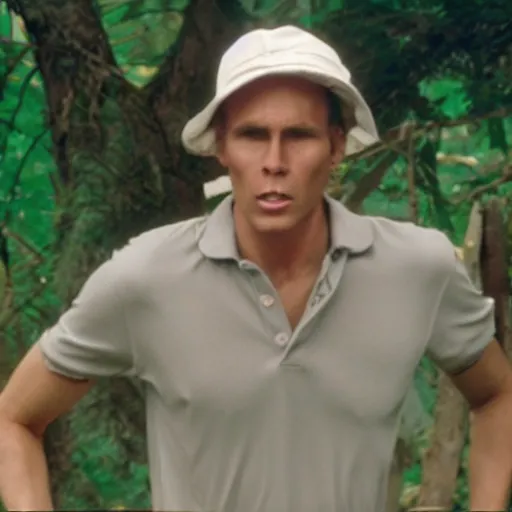 Image similar to Live Action Still of Jerma in Caddyshack, real life, hyperrealistic, ultra realistic, realistic, highly detailed, epic, HD quality, 8k resolution, body and headshot, film still