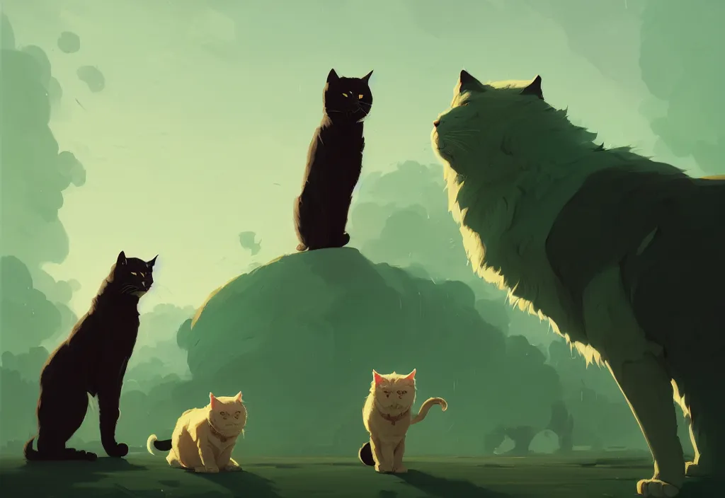 Prompt: portrait of joe biden and giant cat standing together, fantasy, by atey ghailan, by greg rutkowski, by greg tocchini, by james gilleard, by joe gb fenton, dynamic lighting, gradient light green, brown, blonde cream, salad and white colors in scheme, grunge aesthetic