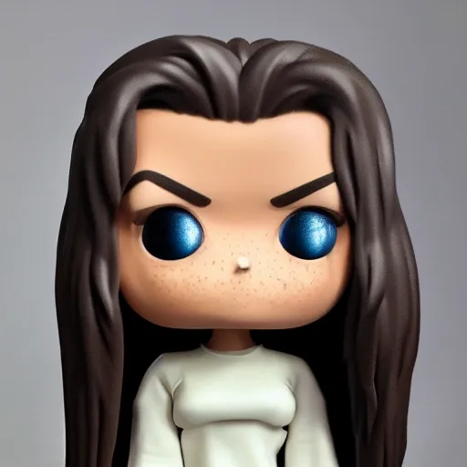 Image similar to realistic funko portrait sculpture of angry girl angel