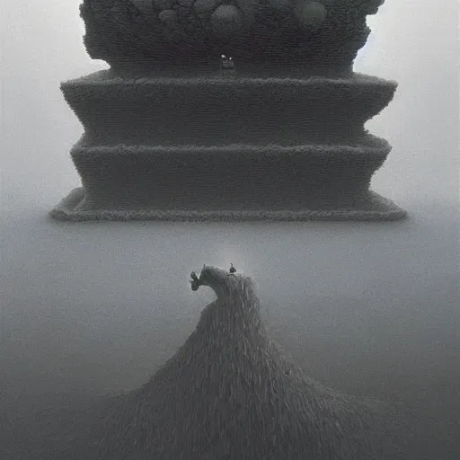 Prompt: super mario 64 by Zdzislaw Beksinski