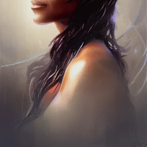 Prompt: “ portrait of halle berry by greg rutkowski, young, attractive, highly detailed portrait, scifi, digital painting, artstation, concept art, smooth, sharp foccus ilustration, artstation hq ”