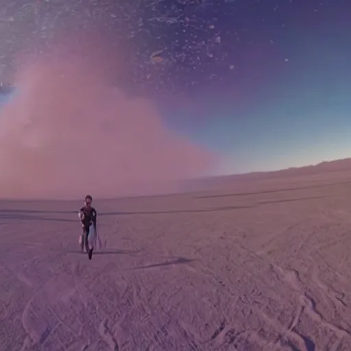 Prompt: gopro footage burning man concert rave hosted on the surface of the moon