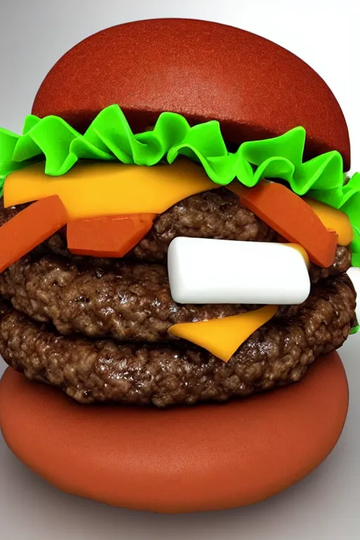 Image similar to cheeseburger made of marshmallows , hd,