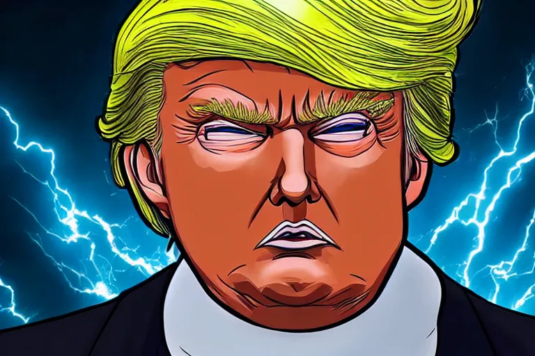 Image similar to donald trump as saitama, hd, high detailed