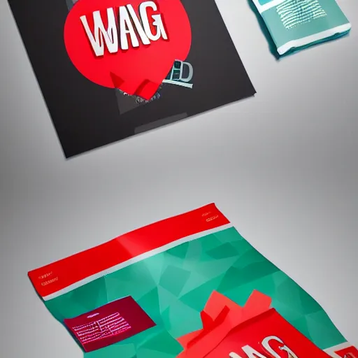 Image similar to logo for industrial plastic bag company called wang, 3 d and modern, fresh cool colors, trending on behance