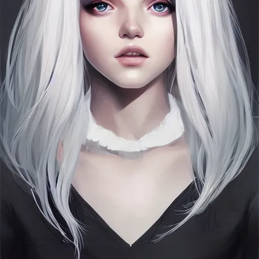 Image similar to teen girl, white hair, gorgeous, amazing, elegant, intricate, highly detailed, digital painting, artstation, concept art, sharp focus, illustration, art by Ross tran and kuvshinov