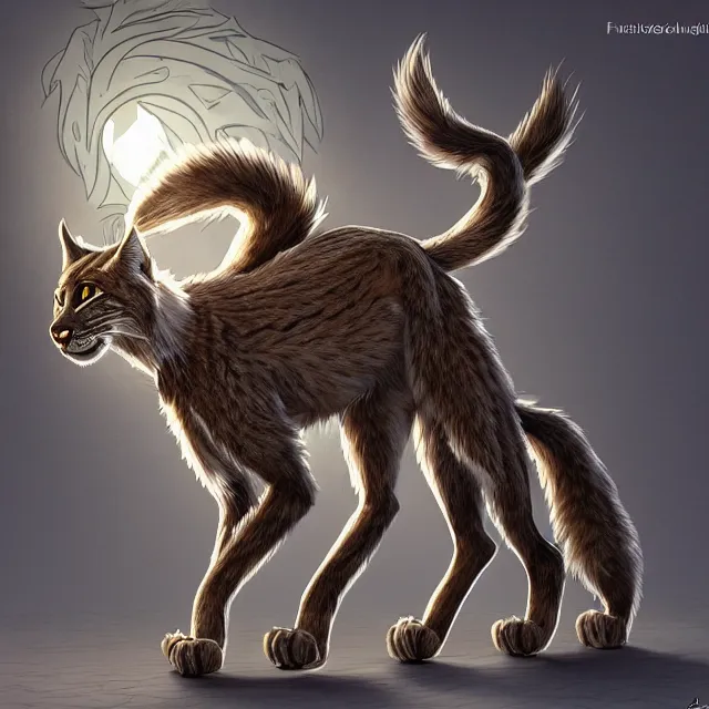 Image similar to the full body of anthropomorphic lynx fursona from behind wearing a steampunk suit as unimaginably beautiful, gorgeous, elegant, young woman with lynx head, an ultrafine hyperdetailed illustration by furaffinity, intricate linework, white fur, unreal engine 5 highly rendered, global illumination, radiant light, detailed and intricate environment, no feral