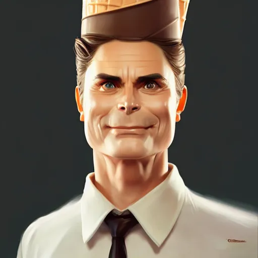 Image similar to full body anthropomorphic ice cream man cone resembling rob lowe!, fantasy, sci - fi, by charlie bowater, artgerm, ilya kuvshinov, krenz cushart, ruan jia, realism, ultra detailed, 8 k resolution