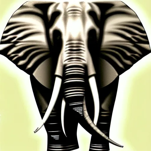 Prompt: elephant with a spiralling horn, ultra realistic,.