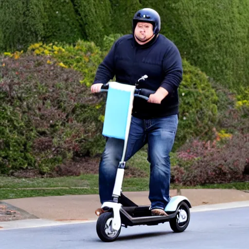 Image similar to a morbidly obese pug riding a motorized shopping cart mobility scooter, high resolution photo