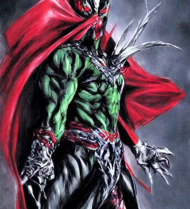 Image similar to spawn character design in the style of gabriele dell'otto