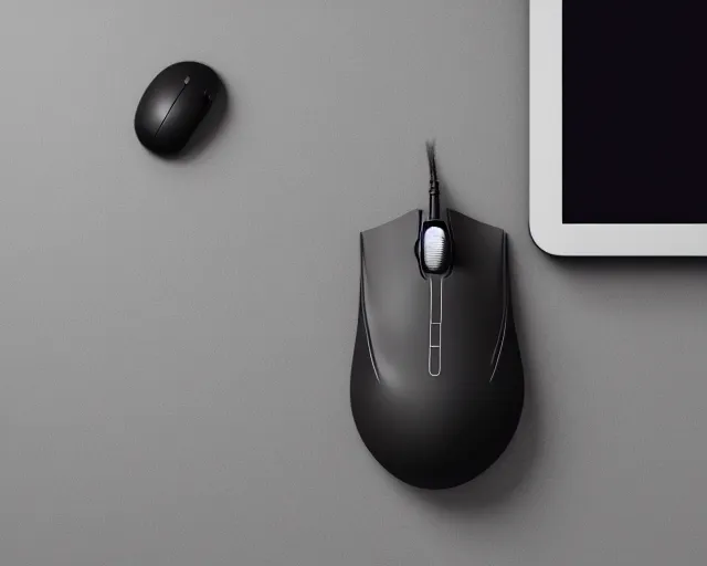 Prompt: luxury high end gaming mouse with mouse wheel, understated, striking, minimalist, graceful curves, strong bespoke shape language, product design shot, octane render, syd mead, 8 k