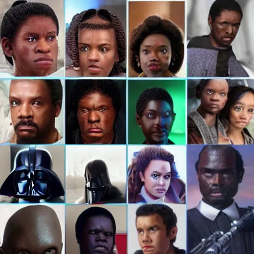 Prompt: star wars but all the cast are black