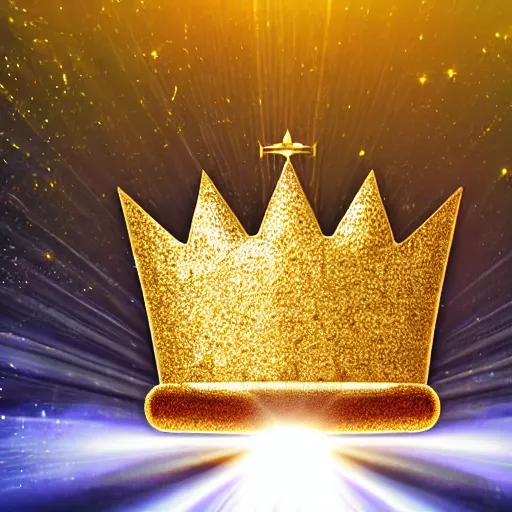 Image similar to a gold crown shaped like a lens flare