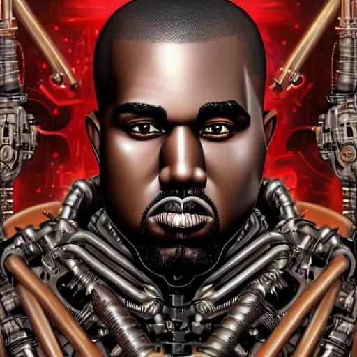 Prompt: portrait of cybernetic kanye west, biomechanical, steampunk, art by joe mudureira + Tim Shumate + Ross Tran