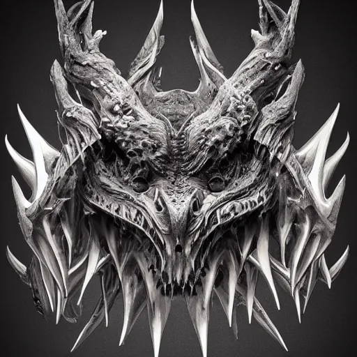 Image similar to A 3D render of a demonic creature, symmetrical features, detailed, intricate details, dark, atmospheric, hyper-detailed, trending on Artstation