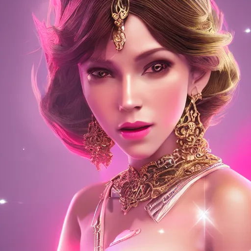 Image similar to portrait of wonderful princess of diamonds with fair skin, ornate, 8 k, gorgeous, intricate, detailed, glowing white accent lighting, dramatic lighting, octane render