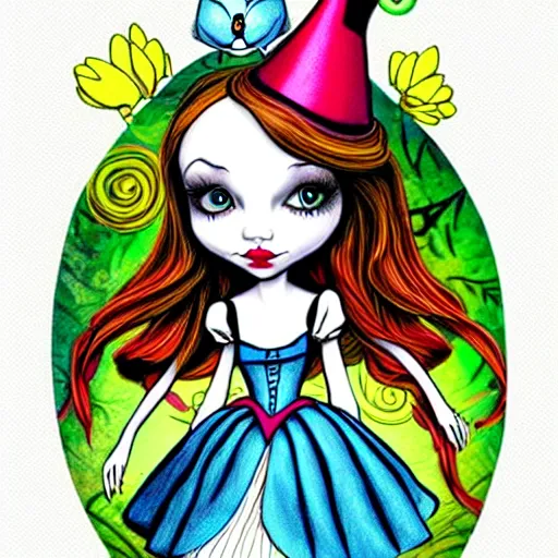 Image similar to alice in wonderland in the style of jasmine becket - griffith