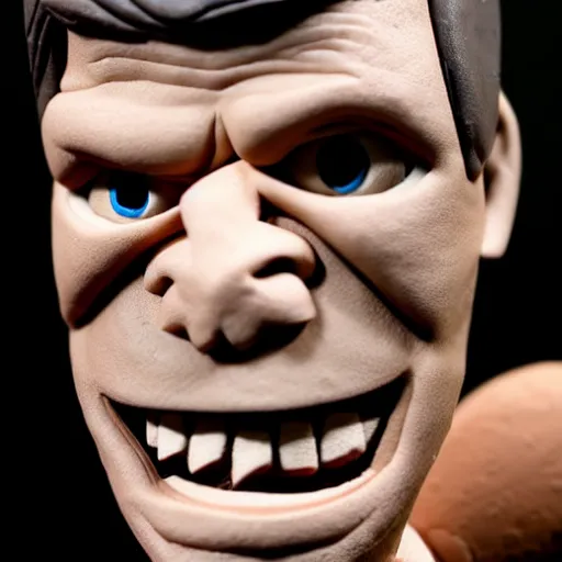 Prompt: theo von, made of clay, claymation,