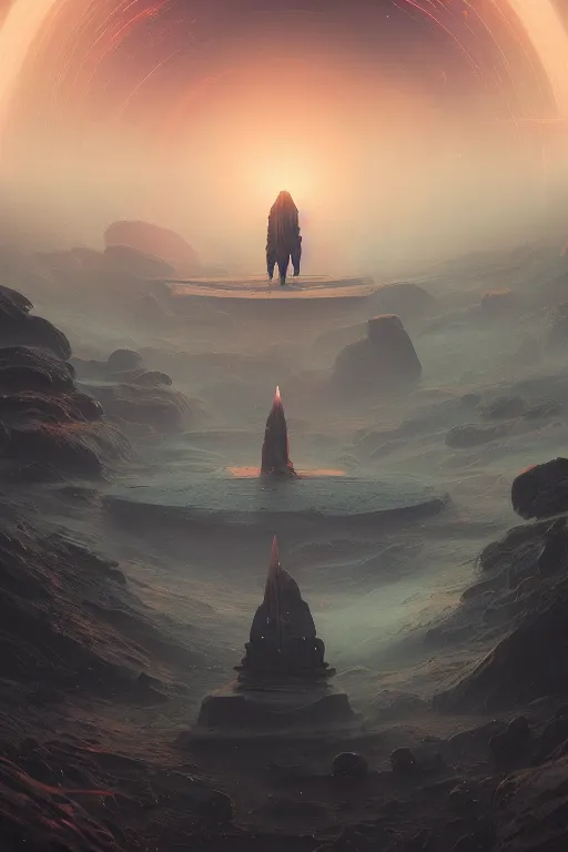 Prompt: ancient space magic . intricate artwork by beeple. third person, beautiful, full view, cinematic lighting, octane render, trending on artstation, greg rutkowski very coherent symmetrical artwork. cinematic, hyper realism, high detail, octane render, 8k