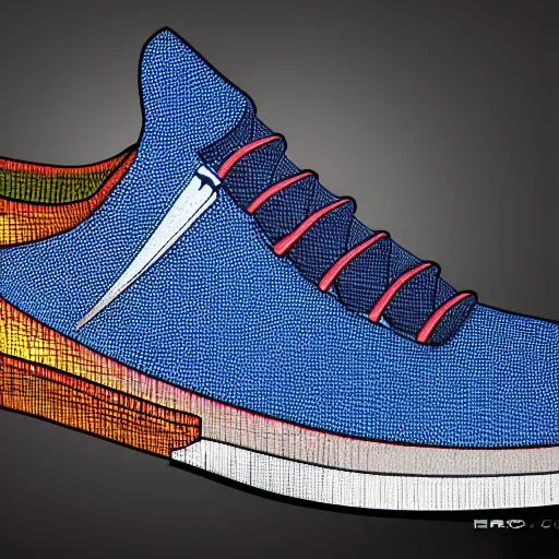 Image similar to Ultra detailed sneakers designed by Hayao Miyazaki, superresolution, HDR, futuristic sneakers