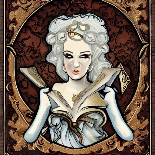 Image similar to A changeling bard. Dungeons and Dragons, Wizards of the Coast, rococo style