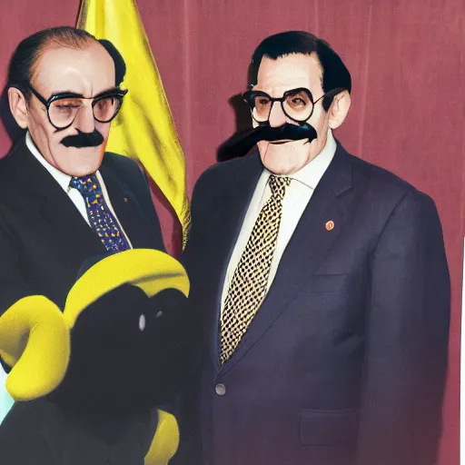 Prompt: president waluigi with vice - president wario, real, photograph, photo, color