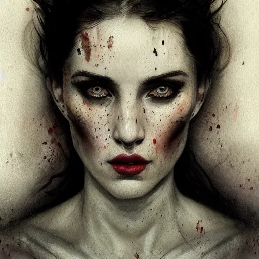 Image similar to the face of horror character portrait, lean face, cinematic lighting, glowing grey eyes, hyper - detailed, 4 k, high resolution, in the style of charlie bowater, tom bagshaw, single face, symmetrical, headshot photograph, insanely detailed and intricate, beautiful, elegant, watercolor, cinematic, portrait, raphaelite, headroom, pierre - auguste renoir