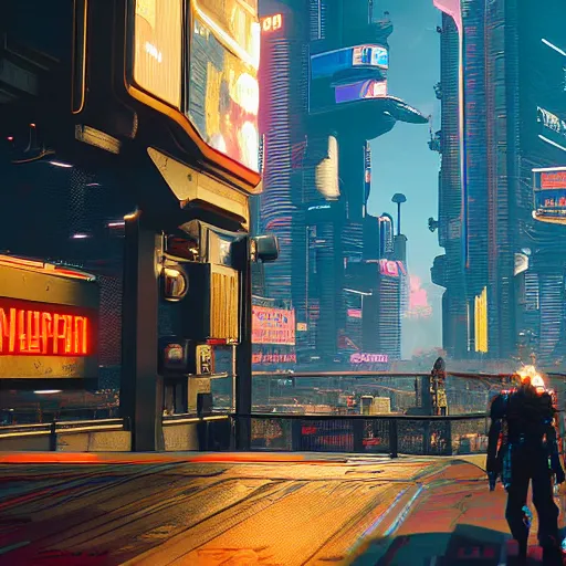 Image similar to cyberpunk 2 0 7 7 night city, post card,