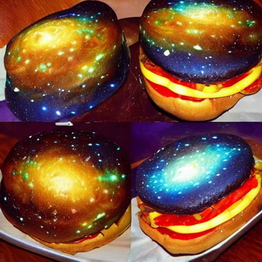 Prompt: galaxy hamburger