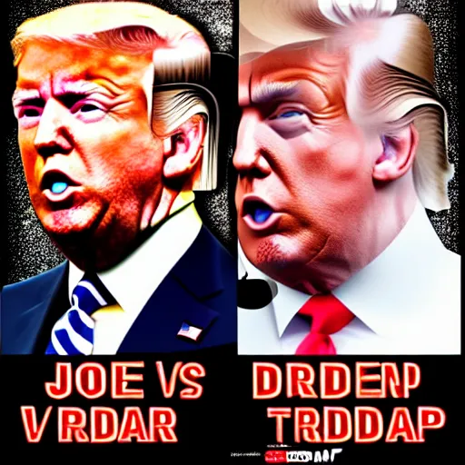 Image similar to joe biden vs donald trump, street fighter, fight, fistfight, digital art