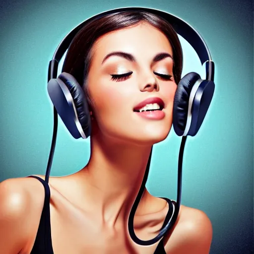 Image similar to a beautiful woman with headphones dancing by hed kandi