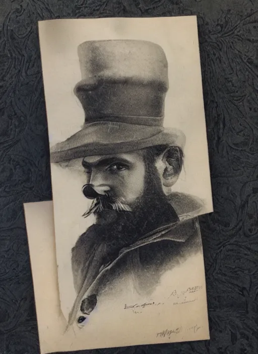 Prompt: beautiful detailed,mustachioed hat man