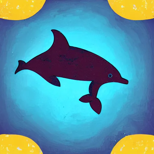 Image similar to stylized dolphin swimming in a stylized ocean