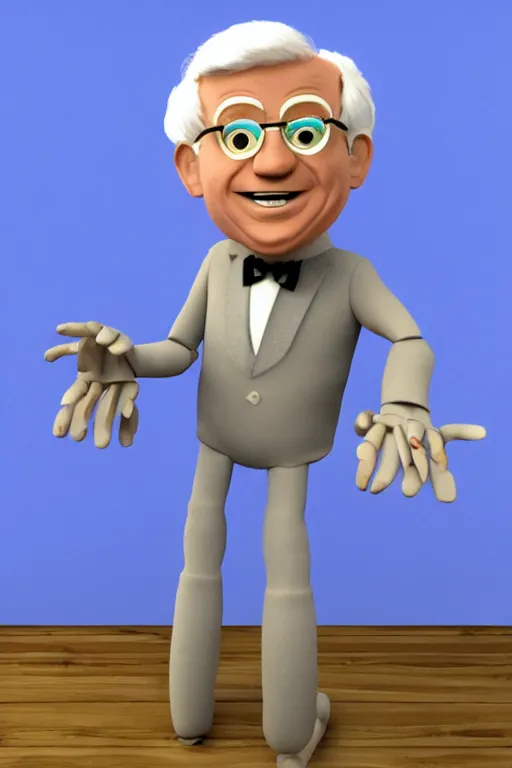 Image similar to Steve Martin as a marionette, 3d rendered style