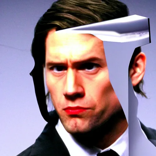 Image similar to jim halpert as the american psycho